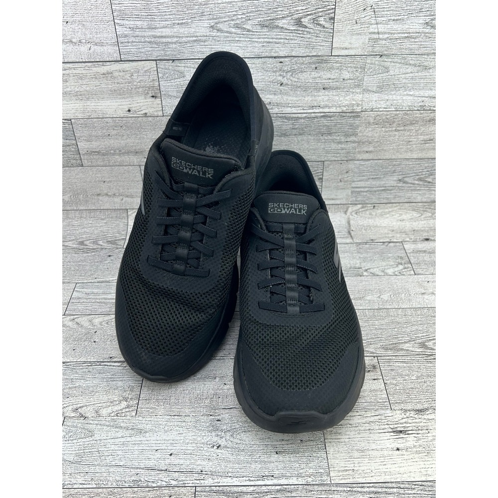 Skechers Go Walk Slip Ins Black Mesh Athletic Shoes Sneakers Womens Size 9.5
